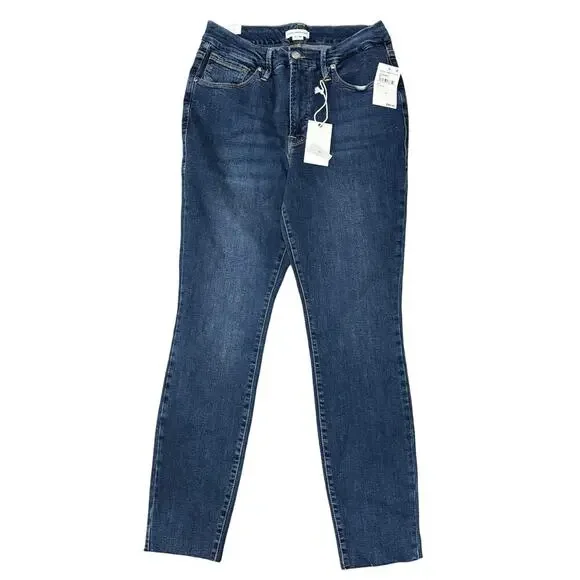 NWT Good American Good Legs Skinny Crop Jeans with Raw Hem 10/30 - Picture 2 of 5